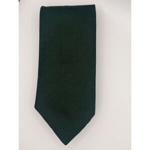 Fendi Men Green Basketweave Silk Tie Hand Made in Italy Designer Cravatte